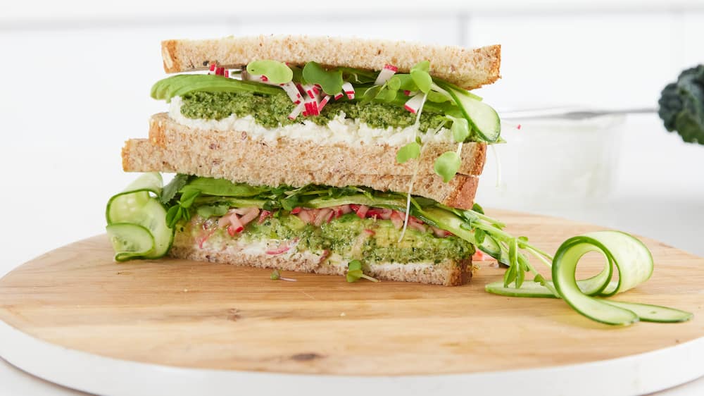Green Goddess Sandwich with Zero-Waste Kale Pesto