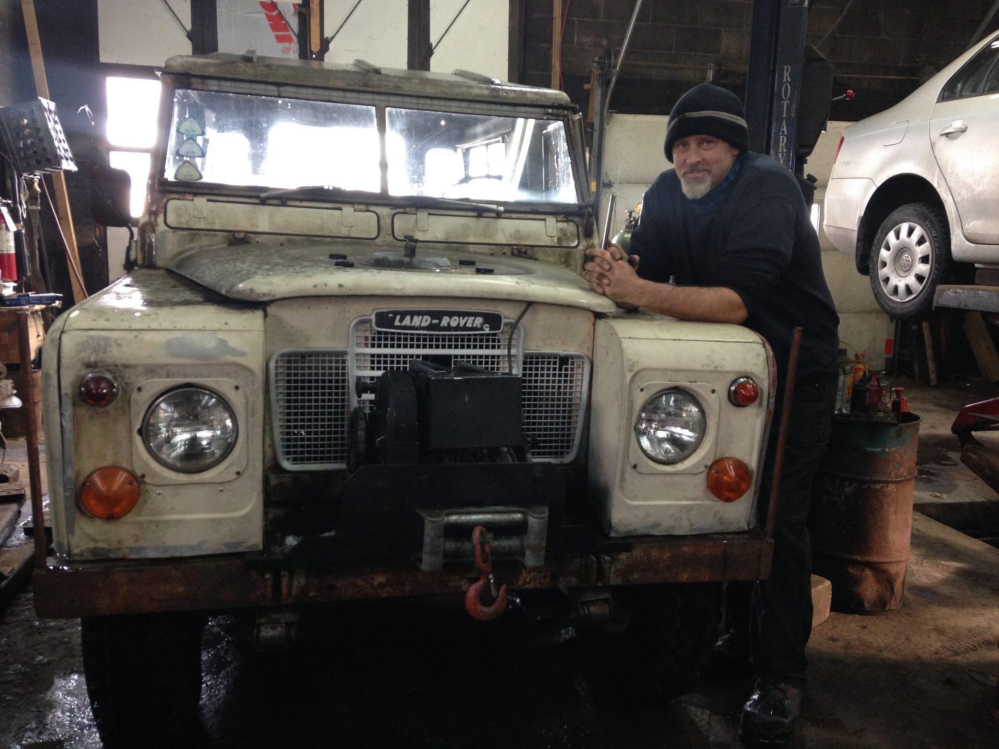 Maurice Crossfield with his Land Rover