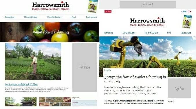 Harrowsmith Website ads