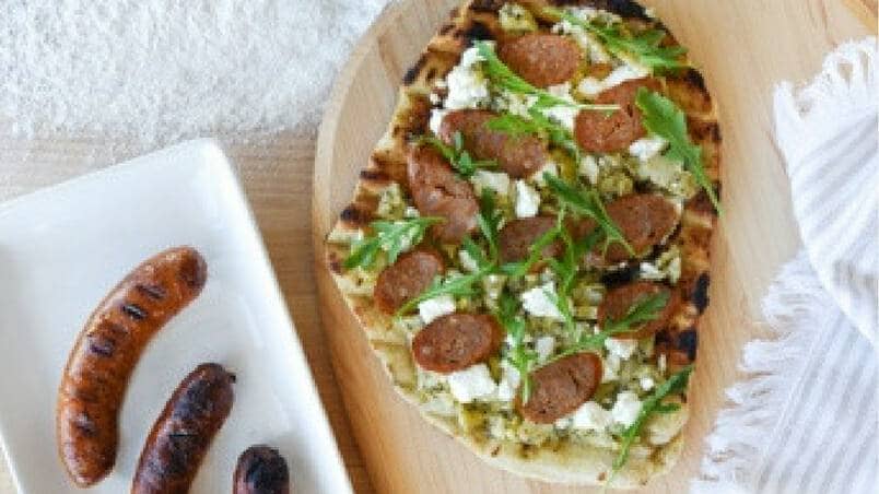 Grilled Toulouse Sausage BBQ Pizza 2